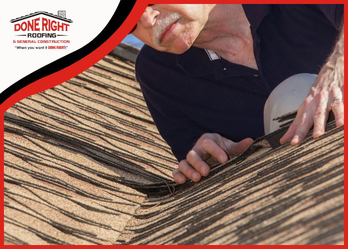 Done Right Roofing professionals in Lexington inspecting a roof after Halloween decorations are removed.